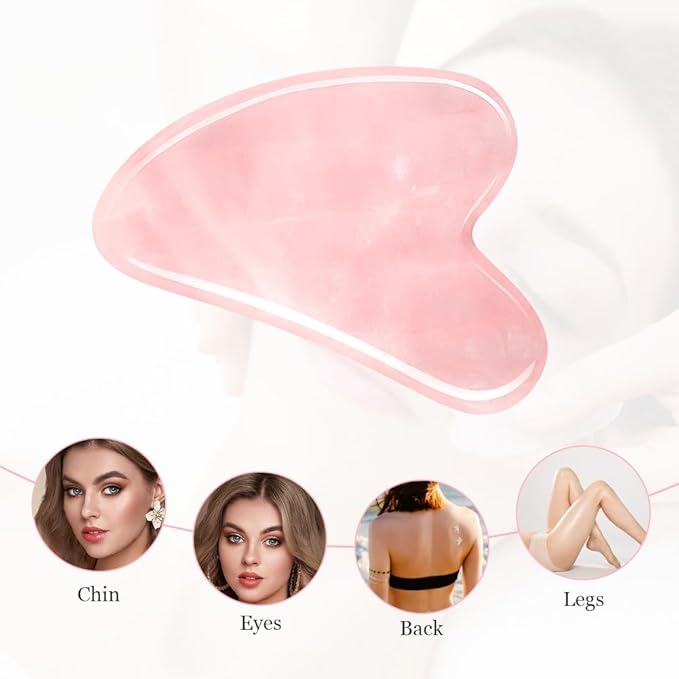 URAQT Gua Sha Facial Tools Rose Quartz Guasha Tools - Image 7