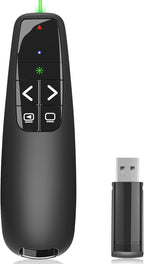 Presentation Clicker for PowerPoint, Wireless Presenter Remote Green Laser Pointer Computer Clickers, USB A Project Power Point PPT Clicker for Mac Laptop Office, Slideshow Google Slide Advancer