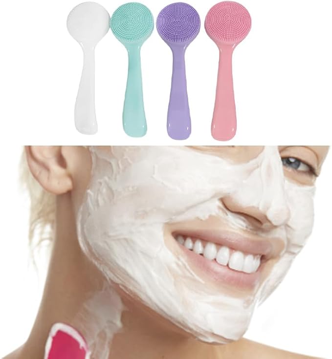 4 Pcs Silicone Facial Cleansing Brush, Manual Face Scrubber - Image 5