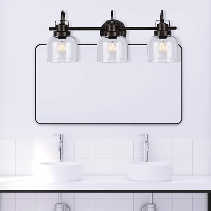 Bronze Bathroom Vanity Lights, 3-Light Vanity Light Fixtures - Image 8