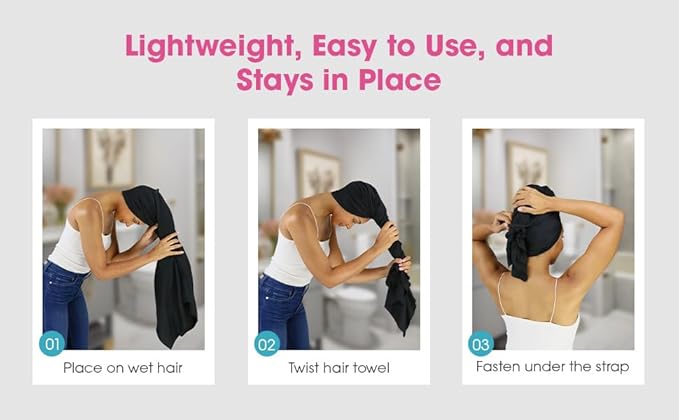 Hair RePear The Ultimate Hair Towel – Generous 29" x 45" Cotton Hair Towel - Image 5