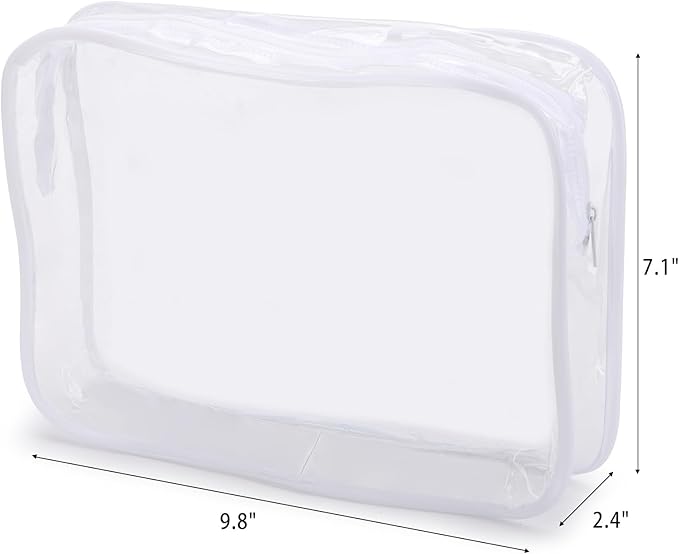 Tbestmax 10 Pack Clear Cosmetic Bags Makeup Bags Portable Waterproof TSA - Image 2