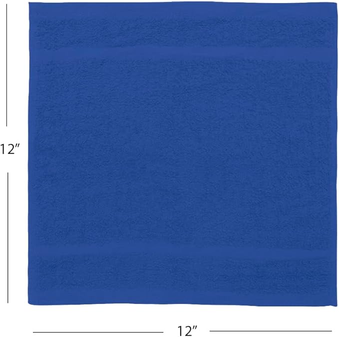 Avalon Towels Cotton Washcloths 24-Pack – 12 x 12 Inch Blue Super Soft & - Image 8