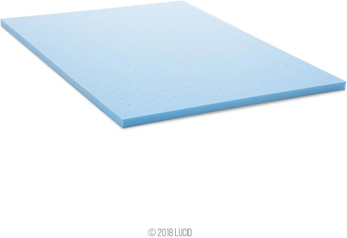 Lucid 2 Inch Memory Foam Mattress Topper, Queen Size – Cooling Gel Bed Topper – - Image 4