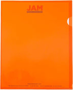 JAM PAPER Plastic Sleeves - Letter Size - 9 x 11 1/2 - Orange Project Pockets - 12 Page Protectors/Pack