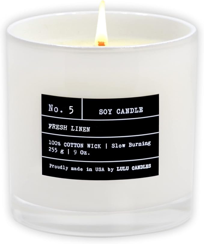 Lulu Candles | Fresh Linen | Smells Clean & Crisp | Luxury Scented Soy Jar by LULUCANDLES