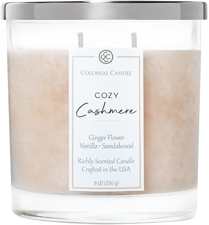 Colonial Candle Cozy Cashmere Scented Candle Jar, Highly Fragranced Candles by ColonialCandle