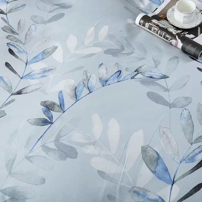 OAITE Duvet Cover Twin Size, Reversible Leaf Blue Duvet Cover Set - Image 6