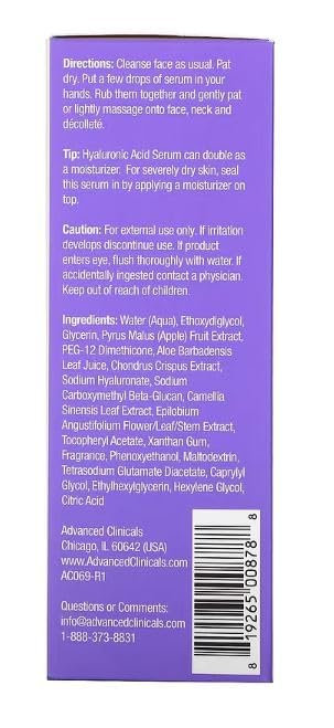 Advanced Clinicals Hyaluronic Acid Moisturizer Body Cream + Hyaluronic Acid - Image 11