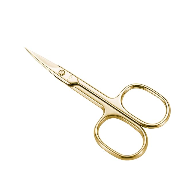 LIVINGO Professional Nail Cutter Scissors, Eyebrows/Eyelash Use, 3.5" Gold by LIVINGO