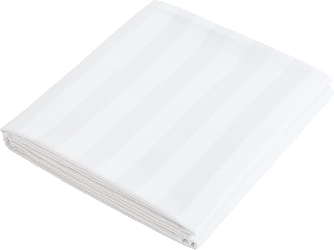 Flat Sheet Only Queen Size, 400 TC 100% Egyptian Cotton Striped Flat Sheet by ShunjieHome