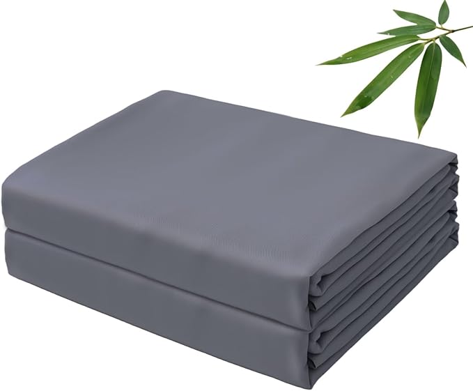 Bamboo Viscose Flat Sheets Only, 400 Thread Count Sateen Weave King Size Flat by ZaizaiHome