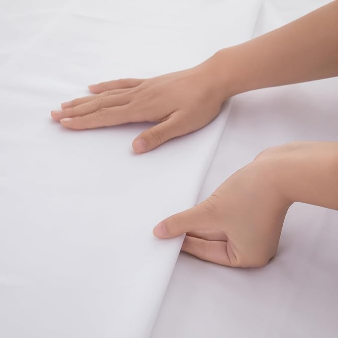 Queen Flat Sheet Only， 90x102Inch White - Image 5
