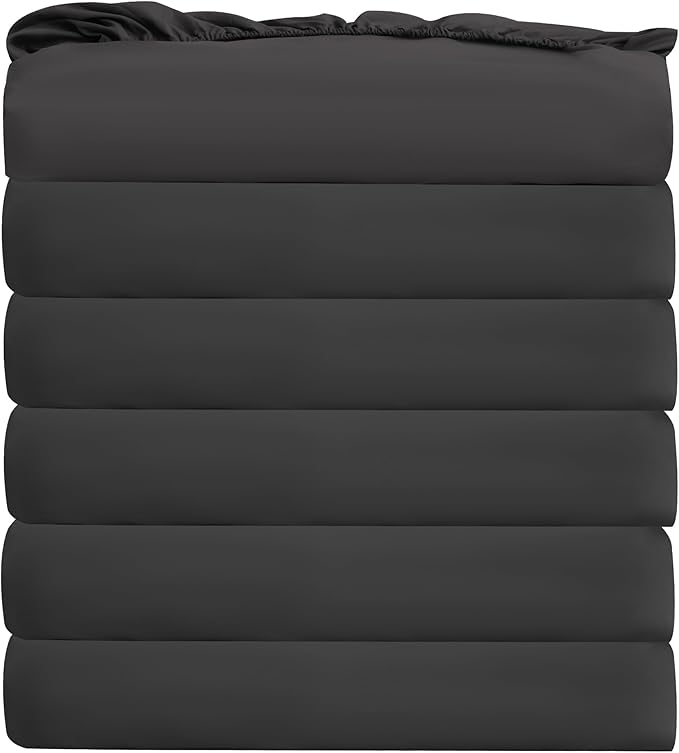 Bulk Twin Fitted Sheet Only Deep Pocket 6 Pack, Quick Sort Bottom Bed Sheets by Culve