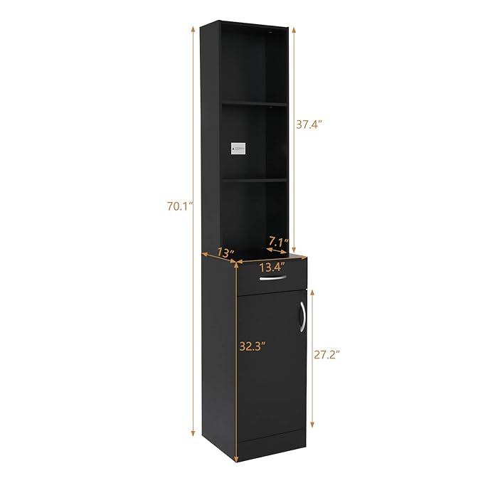 mefeir Salon Station, Barber Hair Stylist Storage Cabinet - Image 3