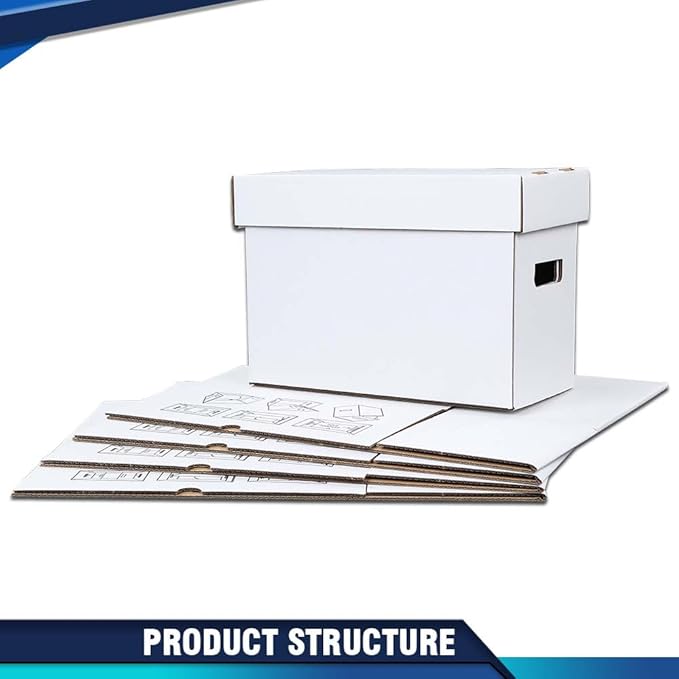 PIT66 5 Pcs Comic Book Storage Boxes, Holds 150-175 Comics Each, Collapsible, Stackable, Moistureproof, White, 15.83"L x 11.42"W x 7.87"H