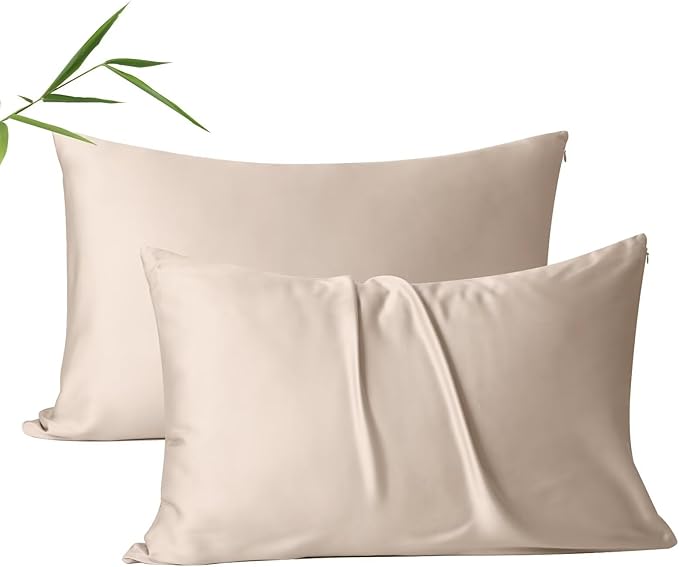 4 Pack Cooling Pillow Cases, Viscose Derived from Bamboo Pillow Protectors King by ShunjieHome