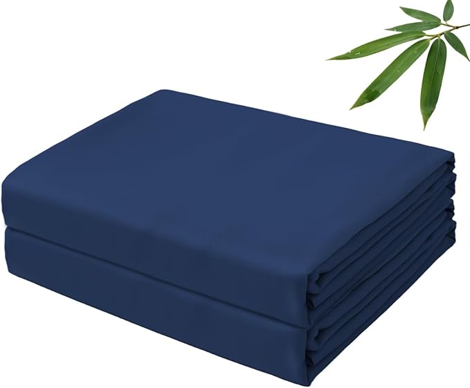 Bamboo Viscose Flat Sheets Only, 400 Thread Count Sateen Weave Full Size Flat by ZaizaiHome