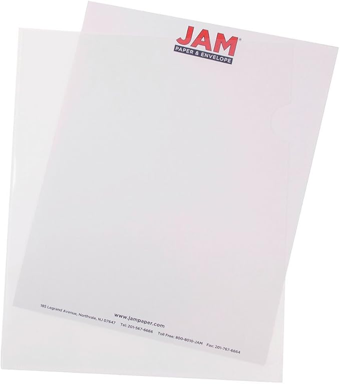 JAM PAPER Plastic Sleeves - Letter Size - 9 x 11 1/2 - Clear Project Pockets - 120 Bulk Page Protectors/Pack