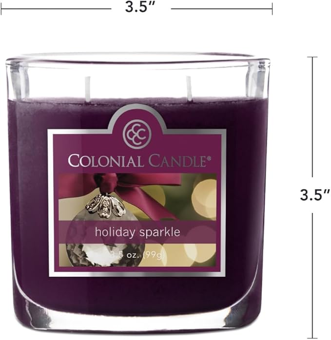 Colonial Candle Holiday Sparkle Scented Jar Candle, 2 Wick, 3.5 oz, Mottled Wax - Image 5
