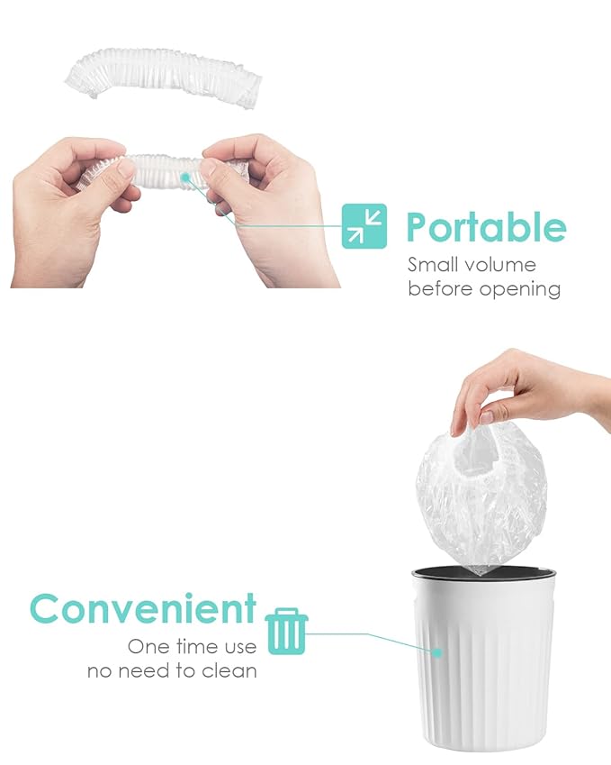 Auban 30PCS Disposable Shower Caps, Plastic Clear Hair Cap Large Thick - Image 4