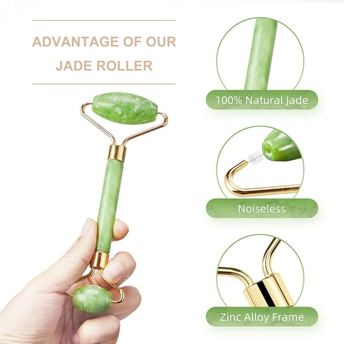 AECW 3-in-1 Natural Jade Roller and Gua Sha Set - Image 4