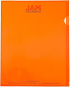 JAM PAPER Plastic Sleeves - Letter Size - 9 x 11 1/2 - Orange Project Pockets - 12 Page Protectors/Pack