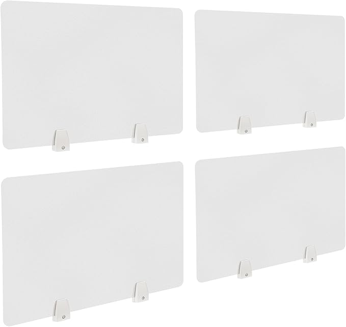 4PCS Desk Dividers Office Partitions,Privacy Desk Panel Protective, Frosted Acrylic with Clamps Classroom Privacy Shield for Offices Schools Call Centers 23.62x15.75in (Frosted Color)