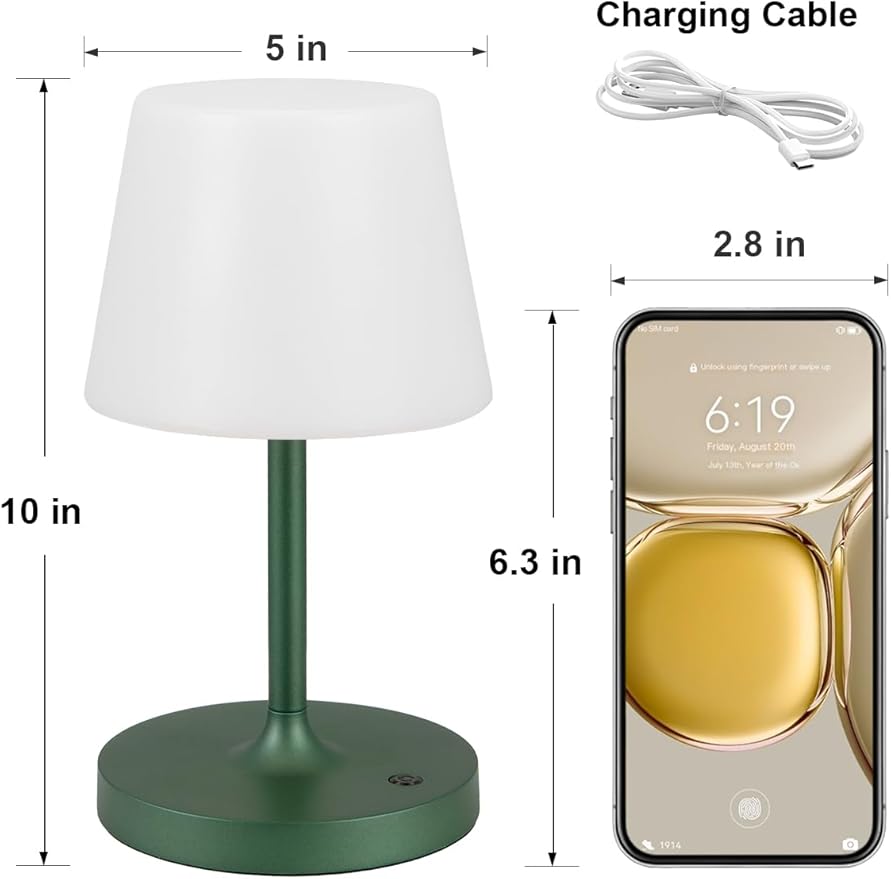 Kakanuo Green Cordless Shower Lamp Waterproof, Rechargeable Cordless Lamp - Image 6