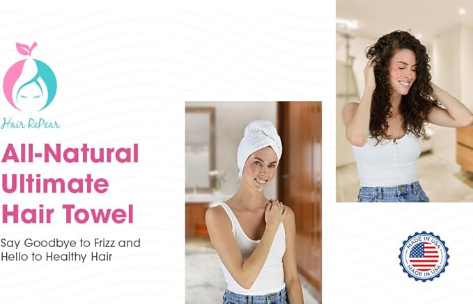 Hair RePear The Ultimate Hair Towel – Generous 29" x 45" Cotton Hair Towel - Image 8