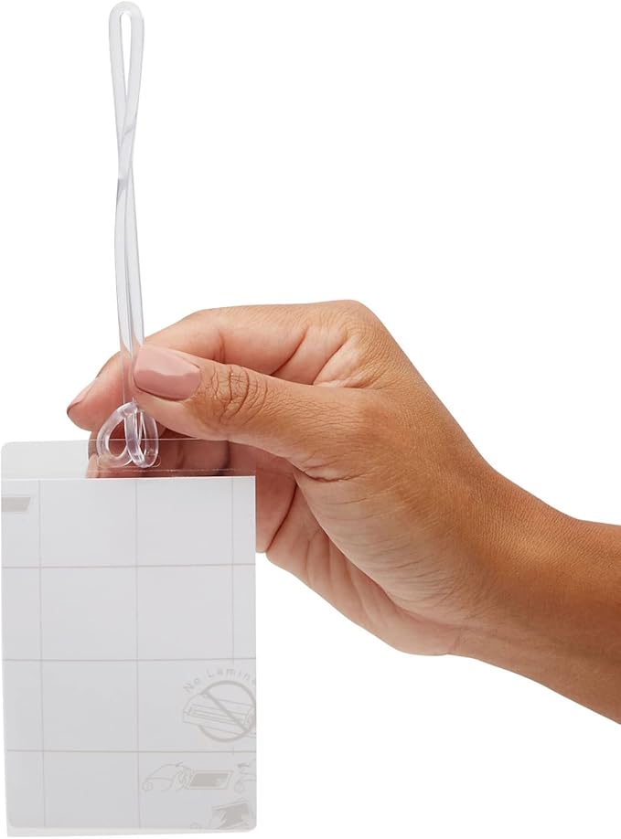 Juvale Self-Laminating Luggage Tags for Suitcases - 4.1 x 2.6 in Clear, Pack of 30 - Bulk Bag Tags with EVA Loops & DIY Paper Inserts - Business Card Luggage Tag