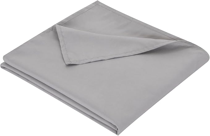 Queen Flat Sheet Only， 90x102Inch Light Gray by Hotella