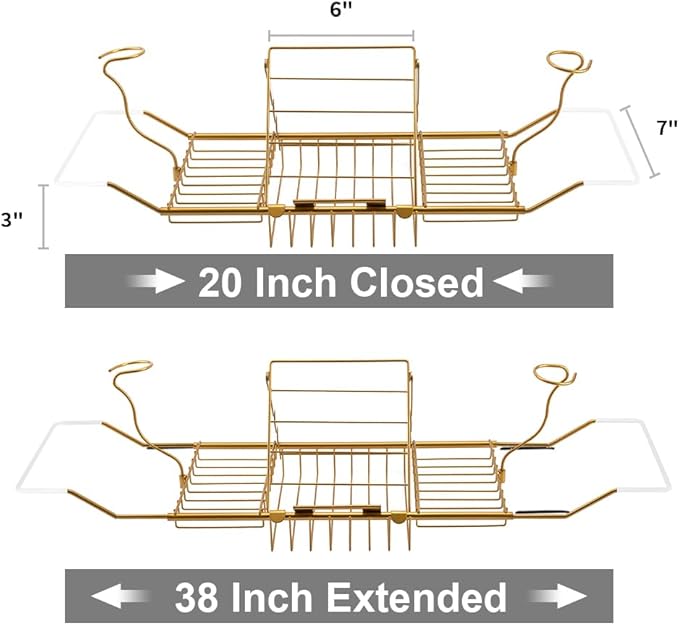 BESTHLS Bathtub Tray Caddy for Luxury Bath Expandable Extra Wide Bath Tub Tray - Image 2