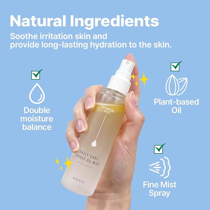 EUNYUL Daily Care Double Oil Mist 3.38 fl. oz Korean Skincare Face Mist - Image 4