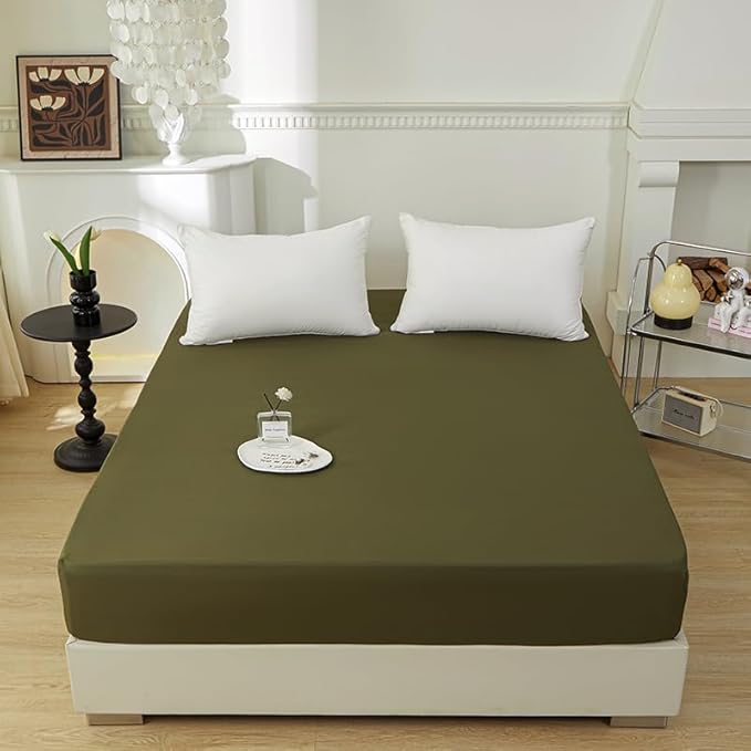 Bedding Queen Size Fitted Sheet Only- Bottom Matress Fitted Sheet-Fits 15inches by rushrushlulu