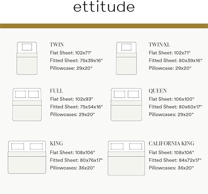 ettitude 100% Lyocell Organic King Pillowcase Set – Silky, Breathable, - Image 2