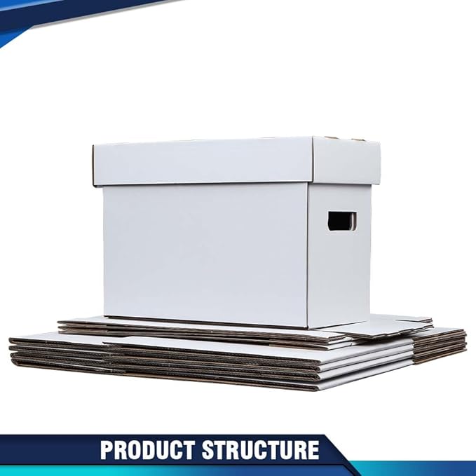 PIT66 5 Pcs Comic Book Storage Boxes, Holds 150-175 Comics Each, Collapsible, Stackable, Moistureproof, White, 15.83"L x 11.42"W x 7.87"H