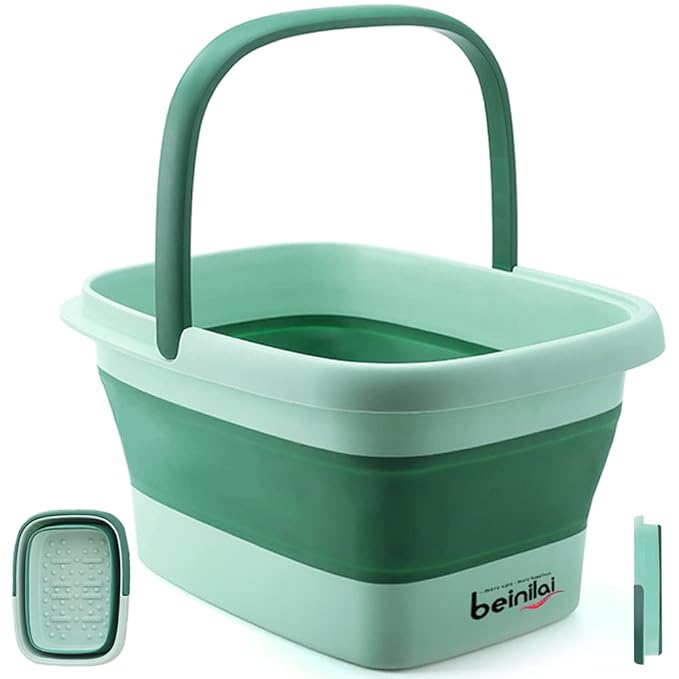 Collapsible Foot Bath Basin for Soaking Feet, Pedicure Foot Spa, Foot Tub by Beinilai