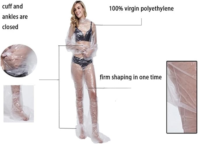 ZMDREAM Disposable Plastic Body Wraps Unisex PE Sauna Bath Suit - Image 4