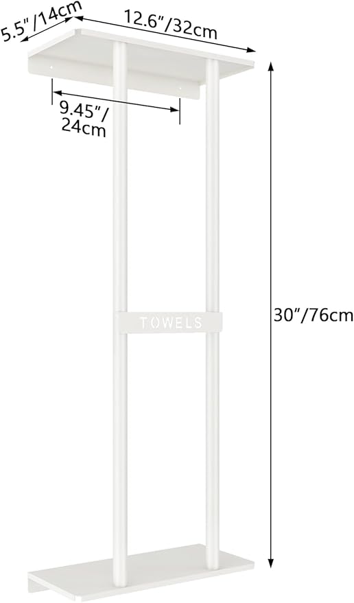 STWWO Wall Towel Rack for Rolled Towels, Towel Storage for Small Bathroom Can - Image 5