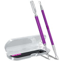 2PCS Metal Deep Purple Cuticle Pusher and Cutter Remover Salon Quality by GA%26EN