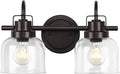 2 Lights Bathroom Vanity Light, Bronze Modern Wall Light Fixtures Over Mirror by RokiniiCasa
