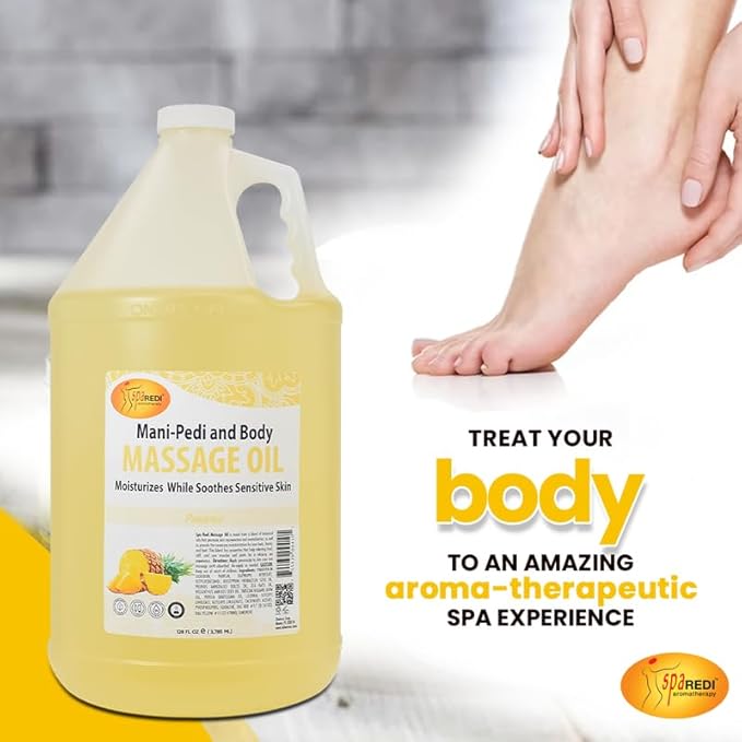 SPA REDI - Massage Oil, 128 Oz - Professional Pedicure, Full Body Massage - Image 4