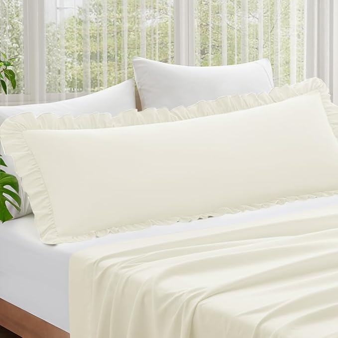 KKJIAF Ruffle Body Pillow Cases Set of 1, Ruffled Pillow Covers - Image 4