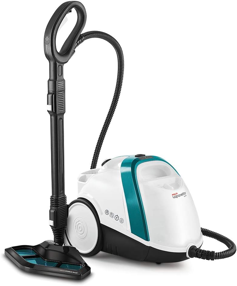 POLTI Vaporetto Smart 100 Steam Cleaner with Unlimited Steam Technology, Sanitize Floors, Carpets and Surfaces Adjustable High Power Steam Pressure Up to 58 PSI with 10 Accessories 1 Year Warranty