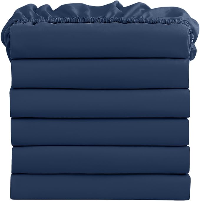 FreshCulture Queen Fitted Sheets, Bulk Pack of 6, Deep Pocket, Soft Microfiber by FreshCulture
