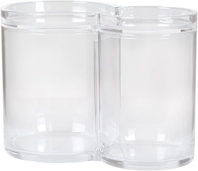 ForPro Clear Acrylic 2-Compartment Apothecary Jar - Image 3