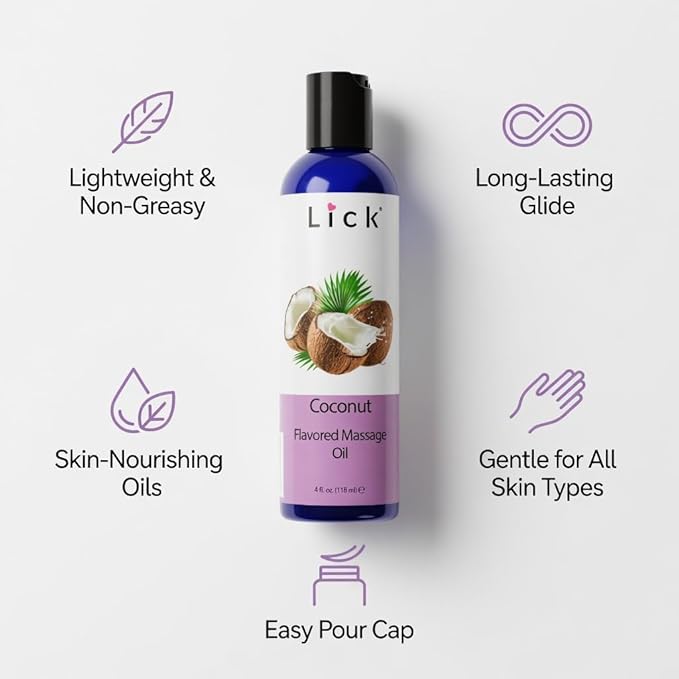 Lick Coconut Flavored Massage Oil – Tropical Edible Massage Oil - Image 7