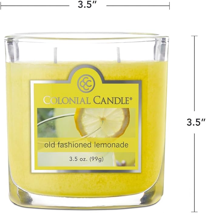 Colonial Candle Old Fashioned Lemonade Jar Candle, 2 Wick, 3.5 oz, Mottled Wax - Image 5