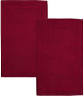 Hawmam Linen Red Bath Mats, 21 x 34 inches, Banded Design, Highly Absorbent by HawmamLinen